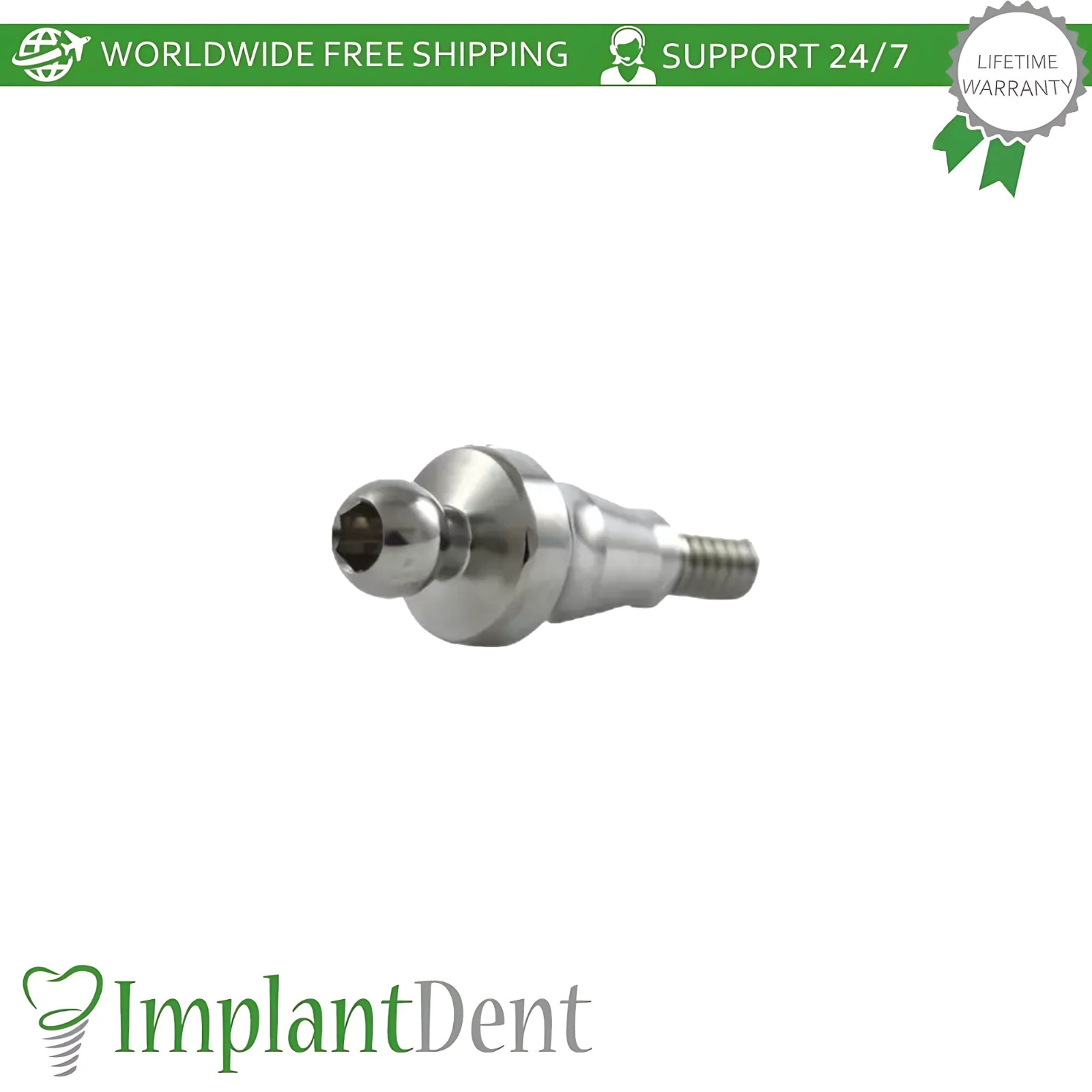 1x Straight Ball Attachment Standard Set Narrow Platform NP Conical Hex 2.25mm