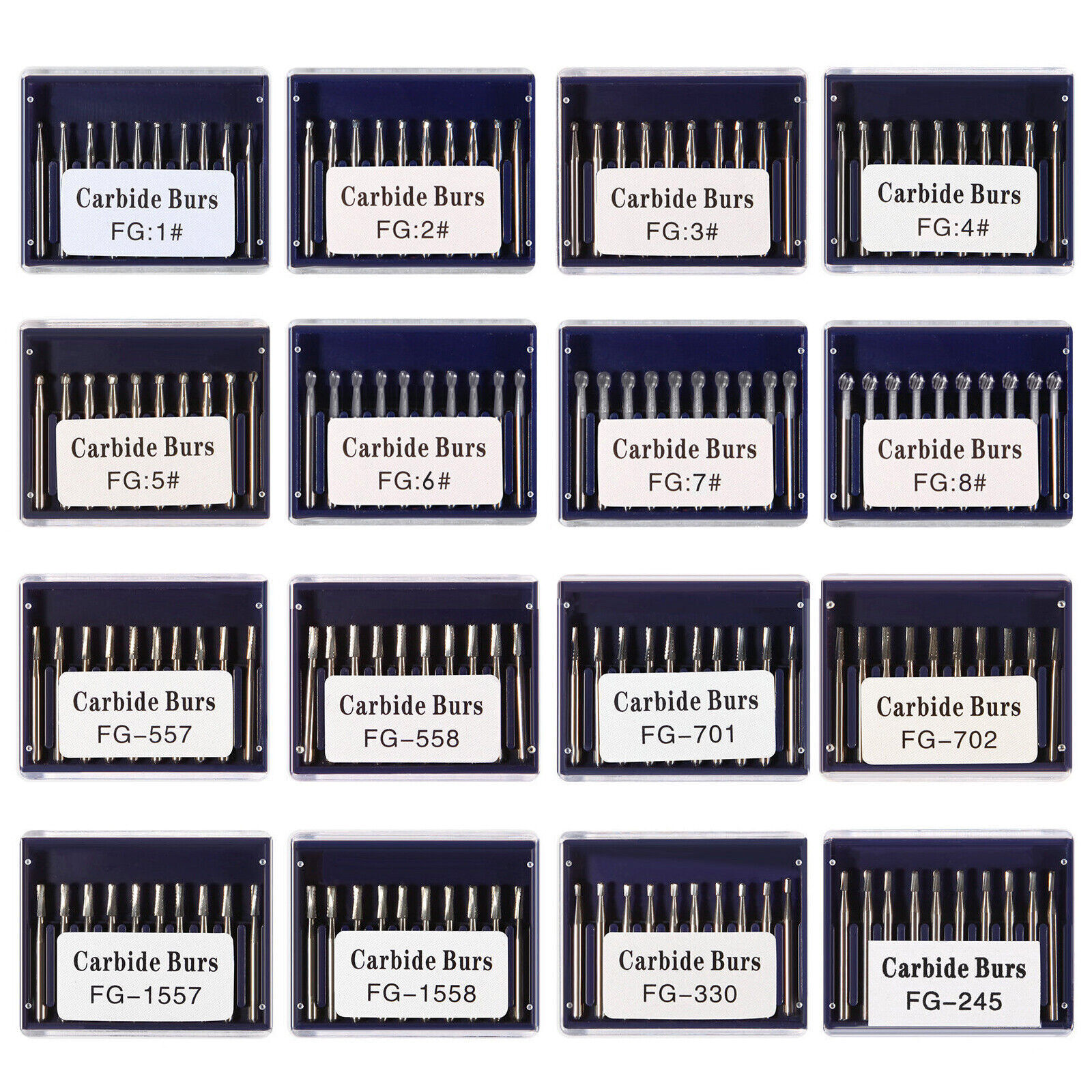 Dental Carbide Burs FG Round 19mm/Surgical Burs 25mm 41 Types For High Speed