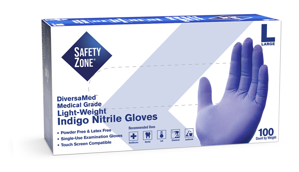 1000 Disposable Nitrile Exam Gloves Powder Free Non Latex by Safety Zone