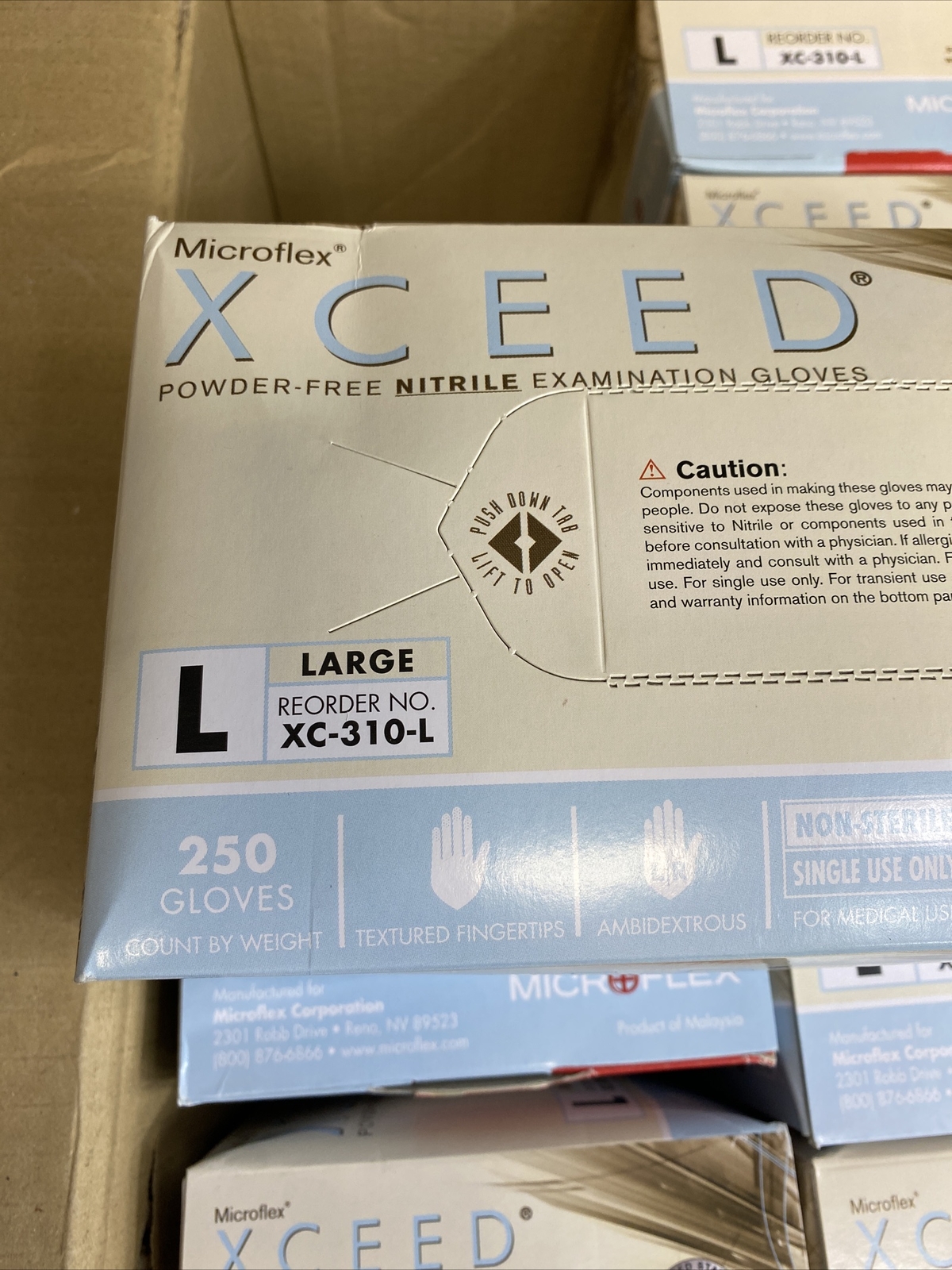 Microflex Nitrile Gloves Large 6 Boxes with 250 Gloves Each