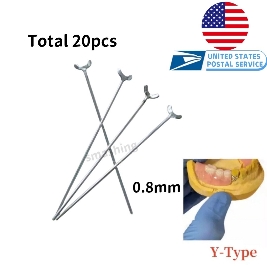 20Pcs 0.8mm Dental Ball Retainer J Clasp Oblique Clasps Bars Y-Type Scheu Style