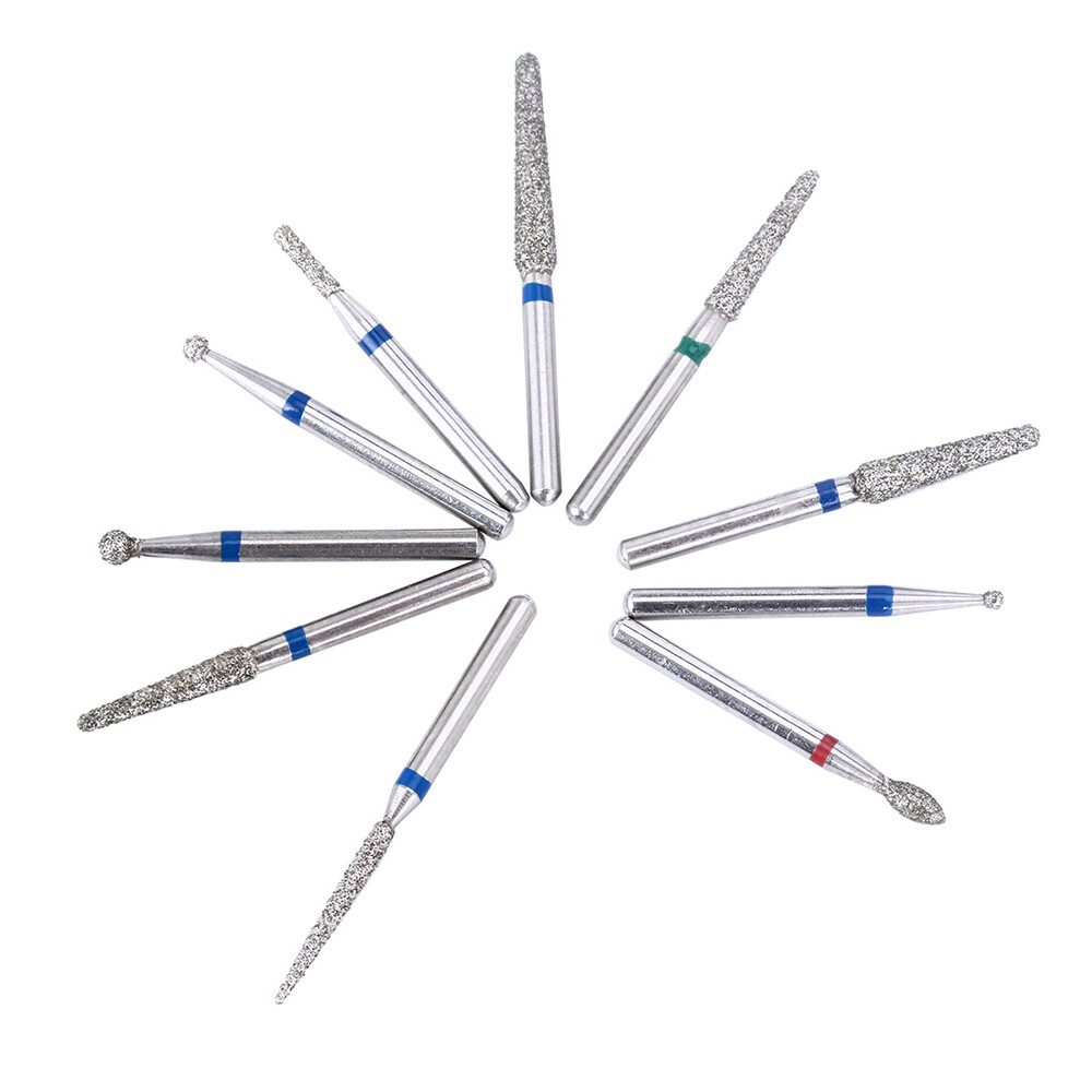 AZDENT 100pcs Dental Diamond FG Burs for High Speed Handpiece Medium FG 1.6mm