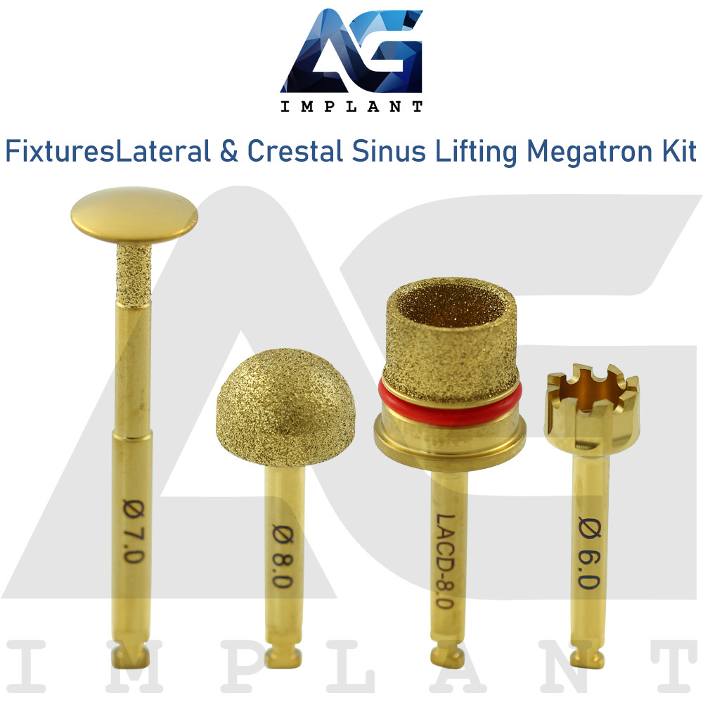 Fixtures Lateral & Crestal Sinus Lifting Megatron Kit Stainless Steel Tools