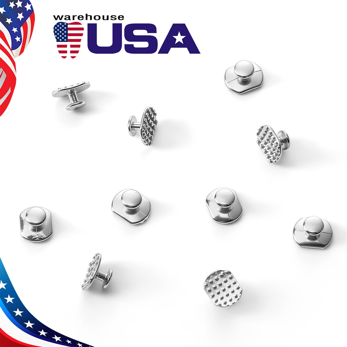 10pcs Dental Ortho ortodoncia Bondable Lingual Button monobloque Rectangular
