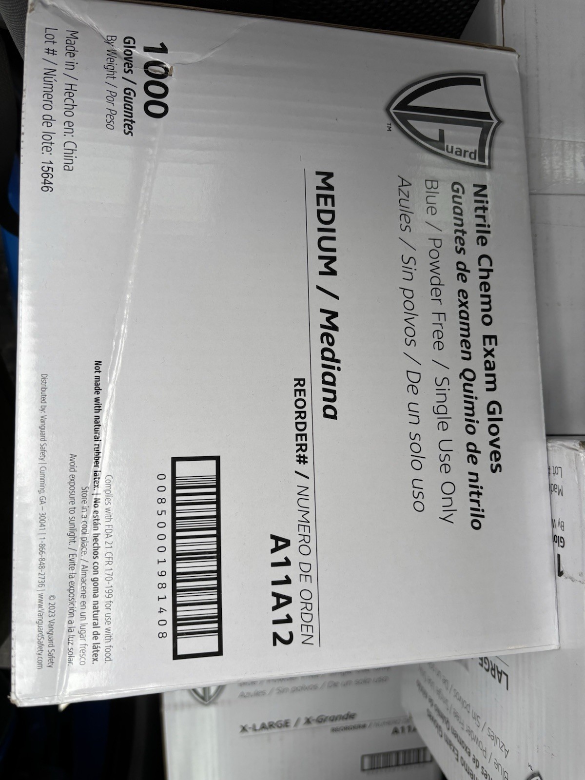 VanGuard Nitrile Exam Gloves Medium Powder-Free NEW UNOPENED CASE, 1000 COUNT