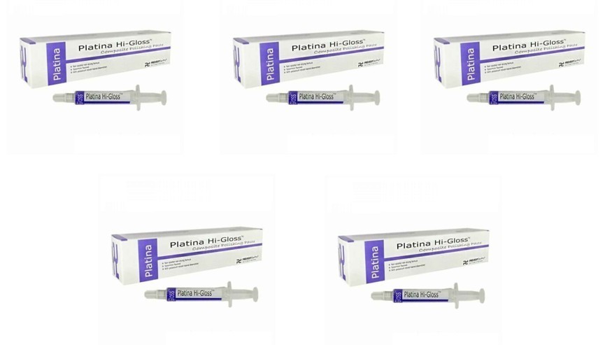 5 x Dental PLATINA HI GLOSS Composite Polishing Paste for restorations 4gm Pack