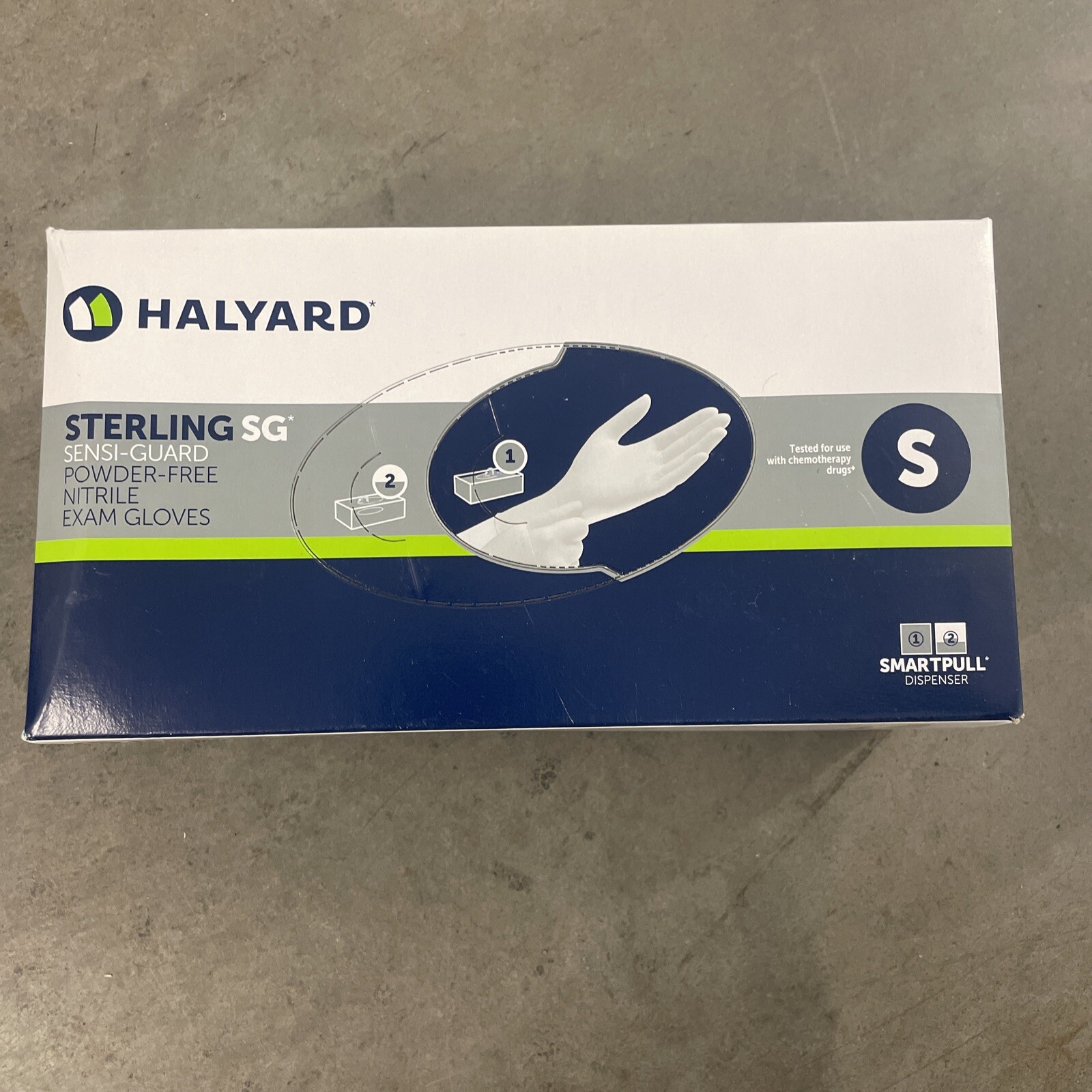 Halyard Sterling Nitrile Exam Gloves, Powder-Free, Non-Latex, Small, Box of 250