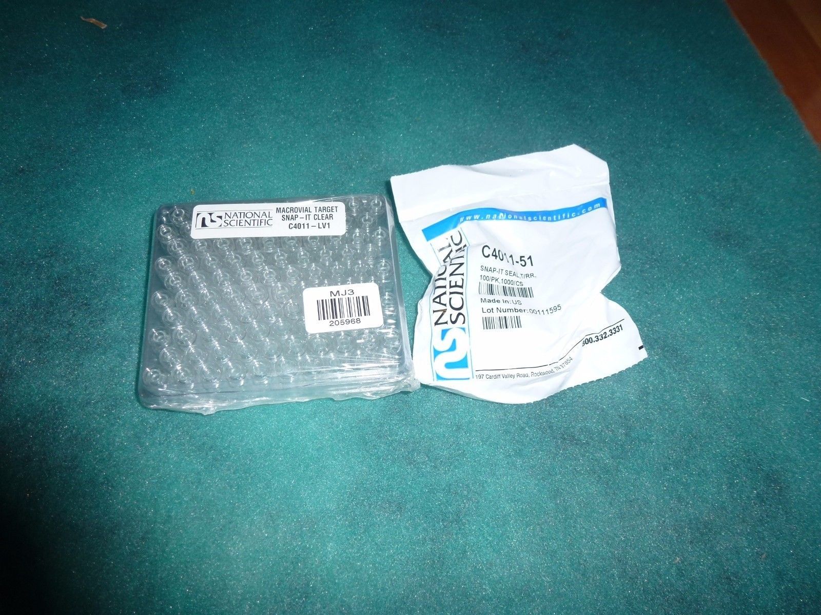 National Scientific Snap-It Vial Clear C4011-LV1+C4011-51 seal cap #205968-A1