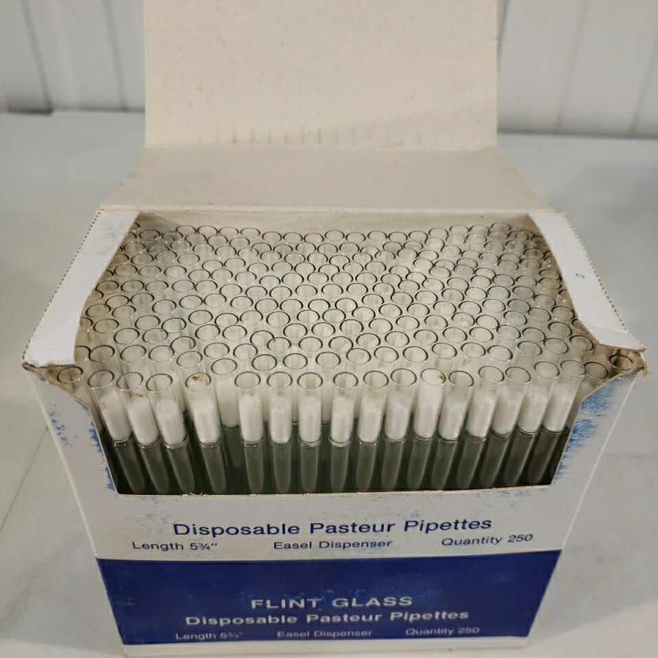 Flint Glass Disposable Pasteur Pipettes Easel Dispenser 5.75″ ~250/box