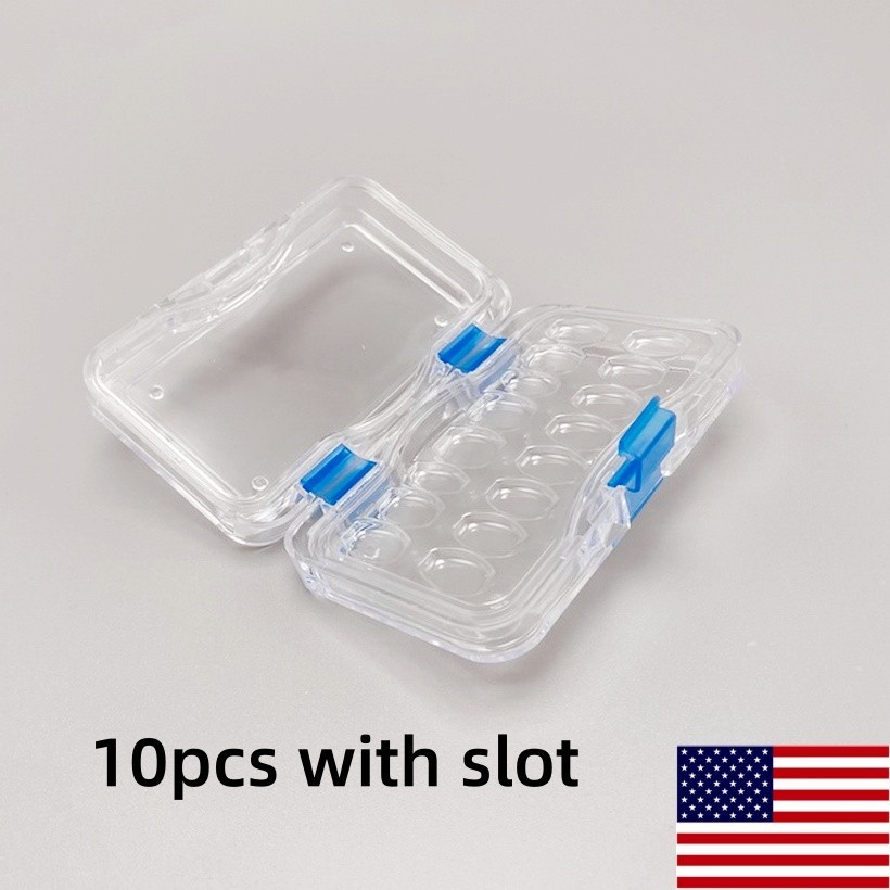 10pcs Dental Denture Hinged Display Box Film Membrane Storage Case 10*6*2.2mm