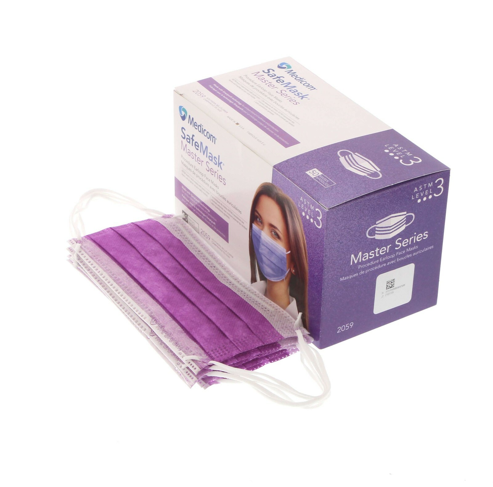 *100-Pack* Medicom SafeMask Master Series Earloop ASTM Level 3 Face Mask 2059