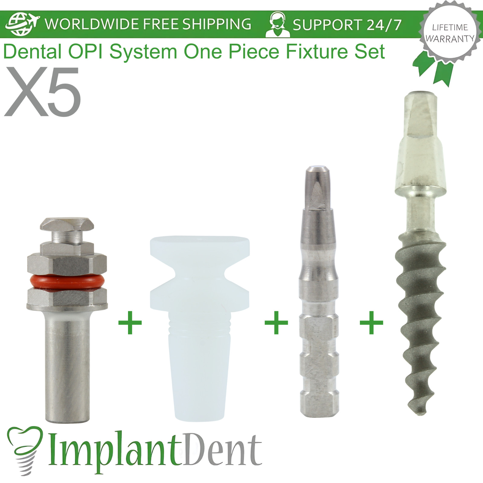 X5 Dental OPI System One Piece Titanium Fixture Set SLA Surface Technology