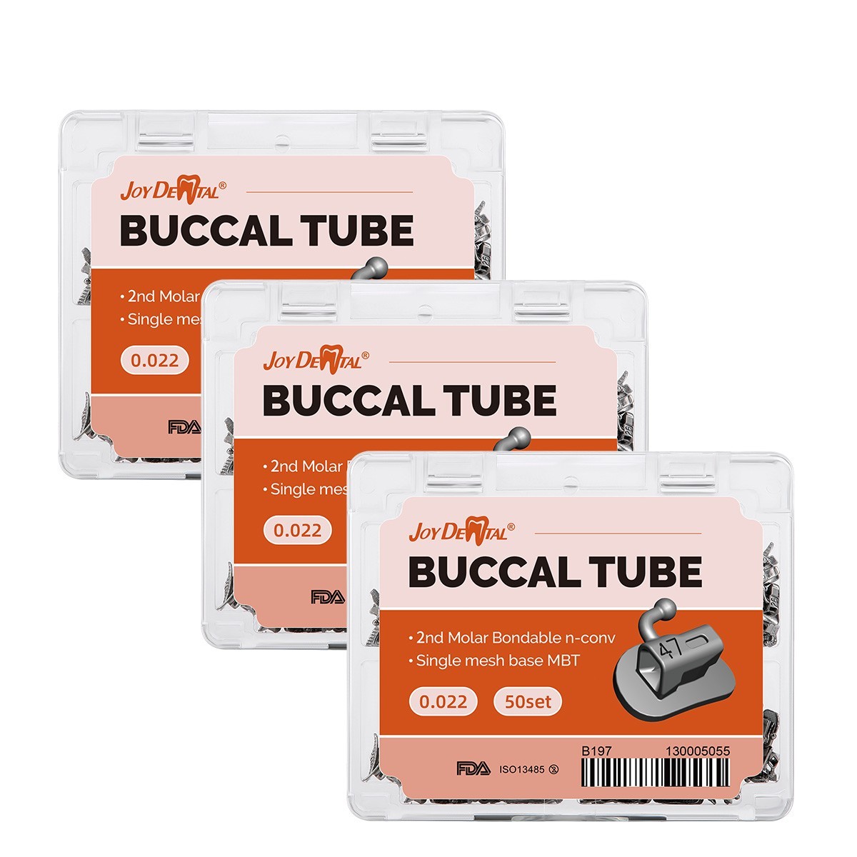 200pcs Dental Ortho Buccal Tubes 2nd Molar MBT 022 Non-Conv Mesh Base Joydental