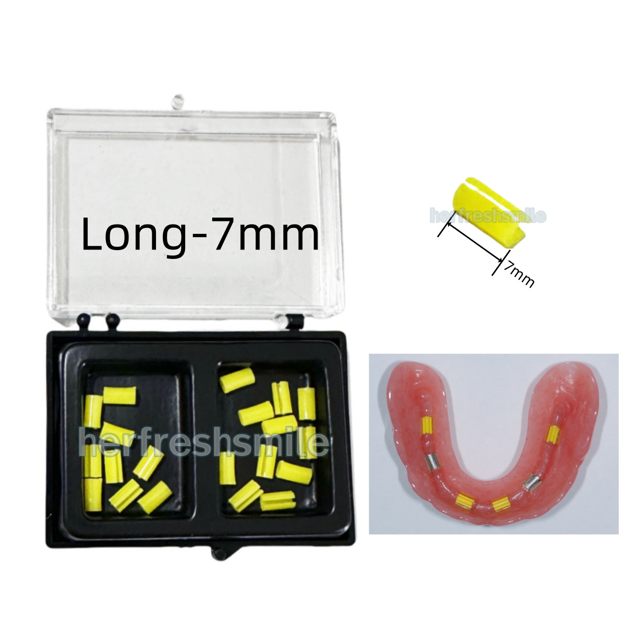 Dental Rider Female Yellow/Pink Riders Fits Hader Bar Attachment 4.5MM 7MM Lab