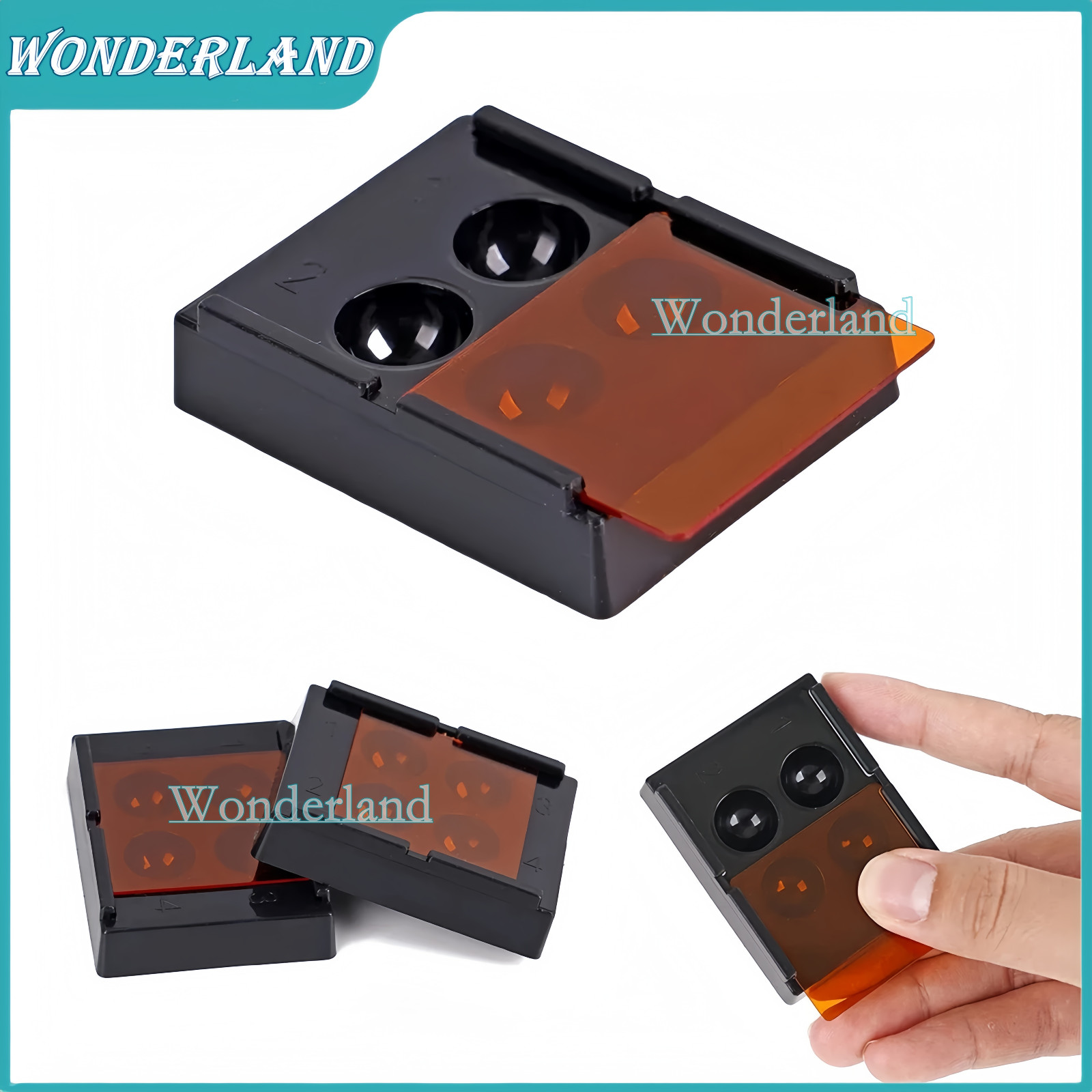 Dental Shading Light Box 4 Holes Composite Resin Mixing Light-proof Storage Case
