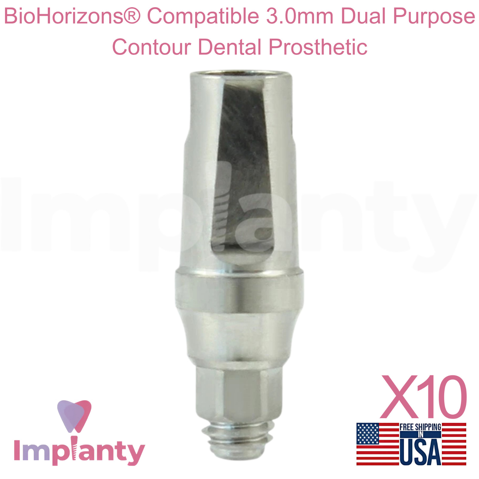 10x Bl0Horizons Compatible 3.0mm Dual Purpose Contour Dental Prosthetic Int Hex