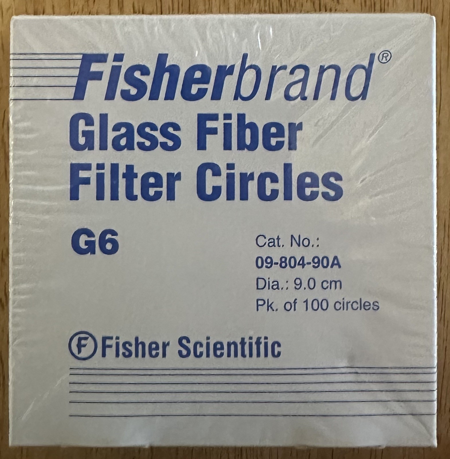 FISHERBRAND Grade G6 Glass Fiber Filter Paper 90mm Circle 09-804-90A – Brand New