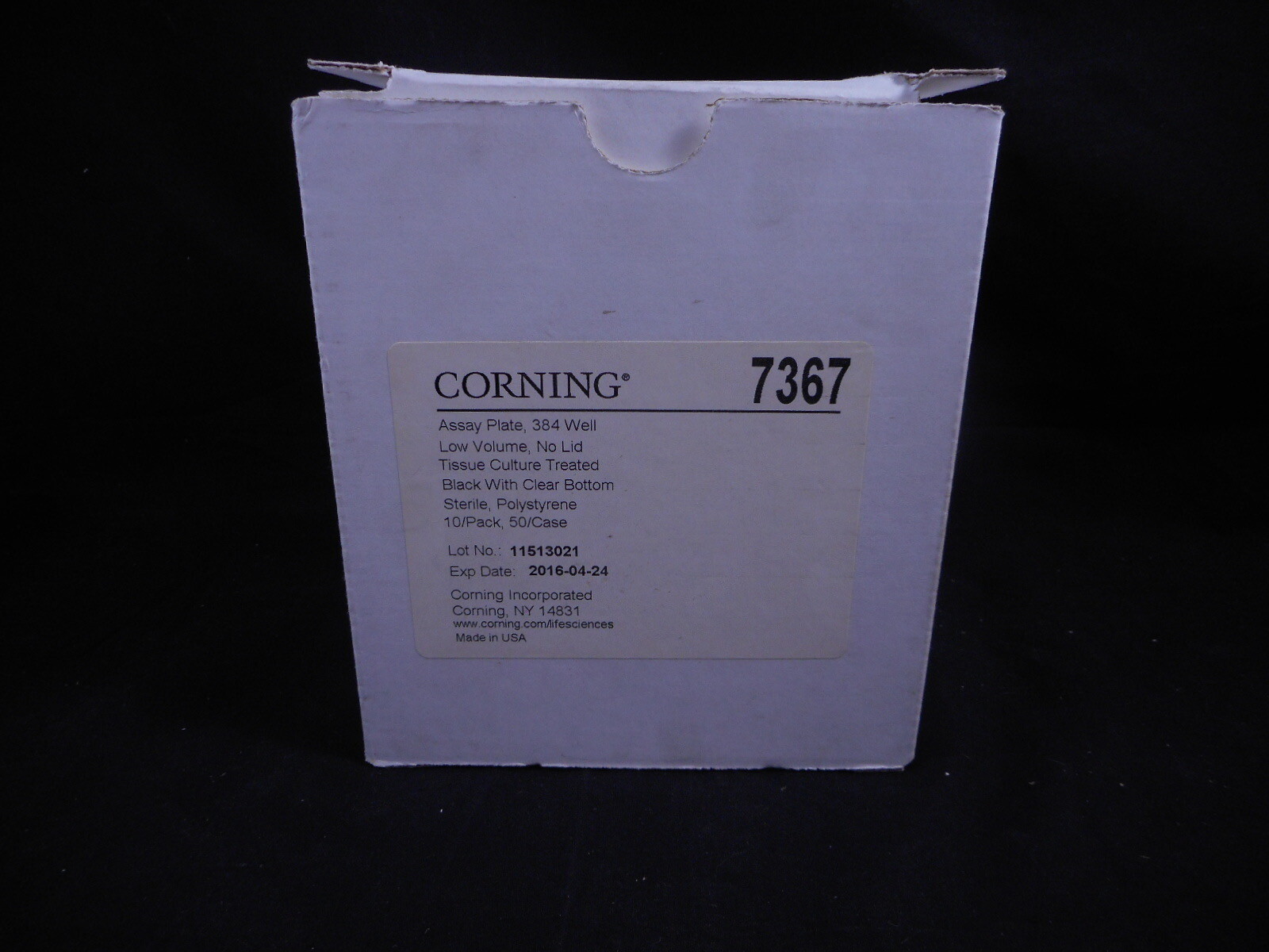 Corning 384-Well Black Tissue Culture Well Plate Clear Flat Bottom Sterile 10/Pk