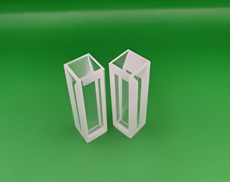 2pcs Micro Fluorescence Quartz Cuvette 10mm Cell With Lid 2mm 4mm 0.7mL 1.4mL