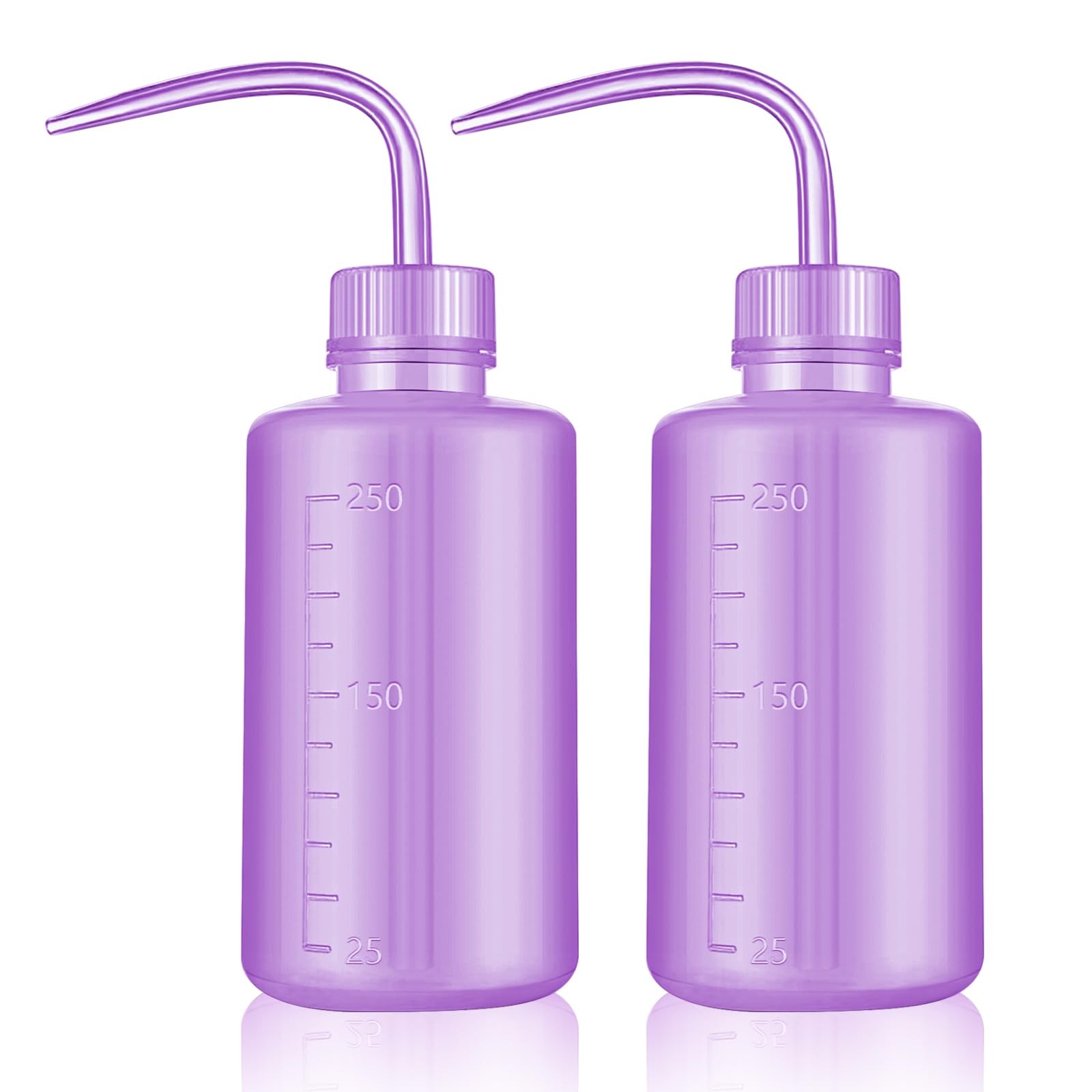 DERSTRA Wash Bottles – 2pcs 250ml Safety Watering Tools, Economy Purple