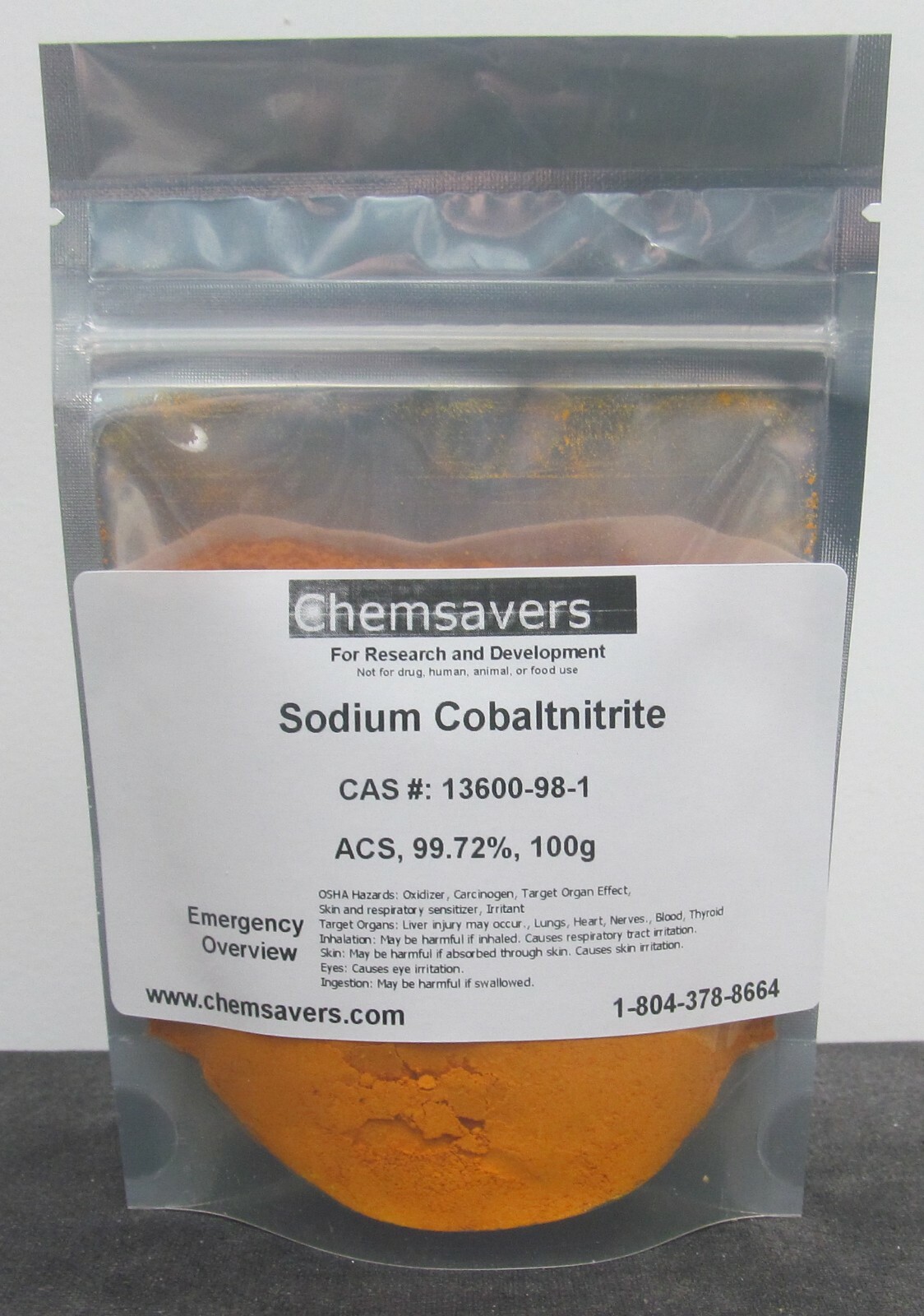 Sodium Cobaltnitrite, ACS, 99.72%, 100g