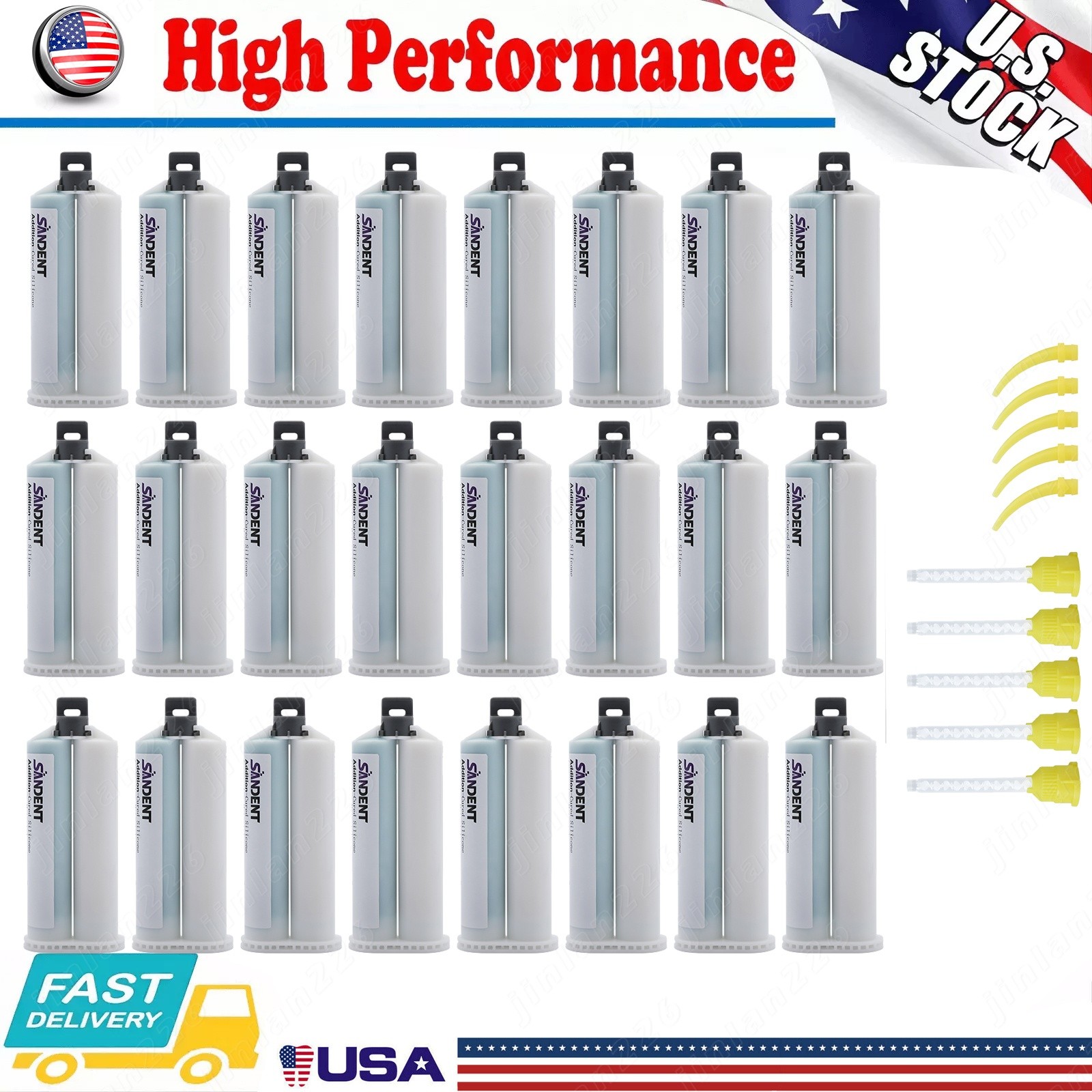 24PCS Dental Impression Material VPS Heavy Body Fast Putty Set 50 ml Cartridges