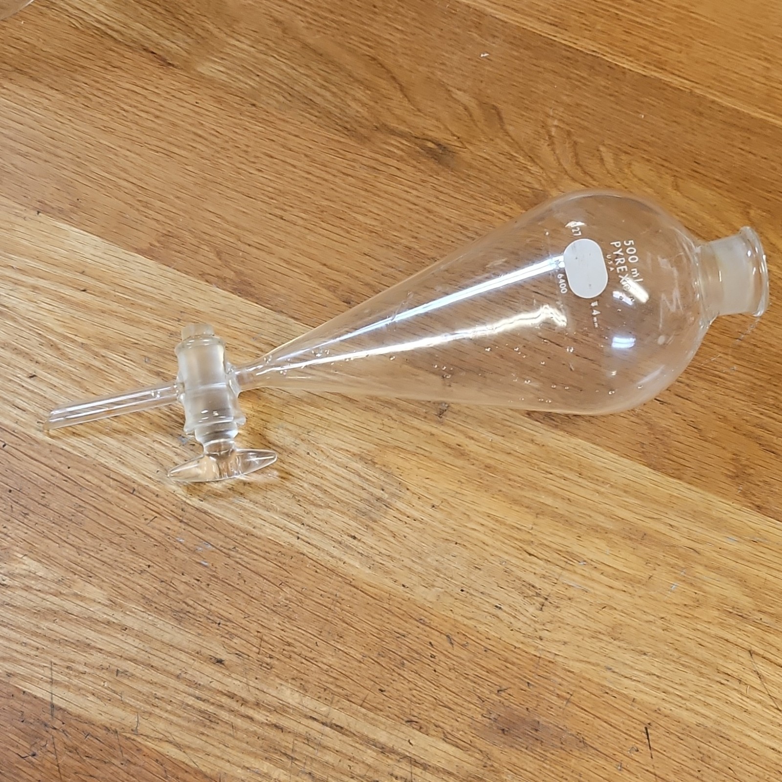 PYREX 27 Separatory Funnel 500ml Borosilicate Glass MPN 6400