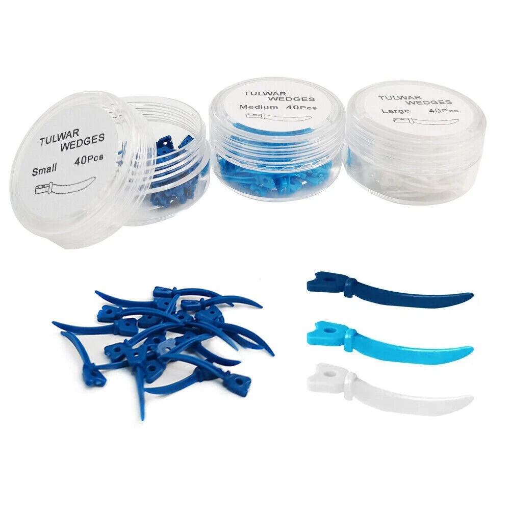 Dental Autoclavable Disposable Plastic Refill Tulwar Wedges Circular Hole L/M/S