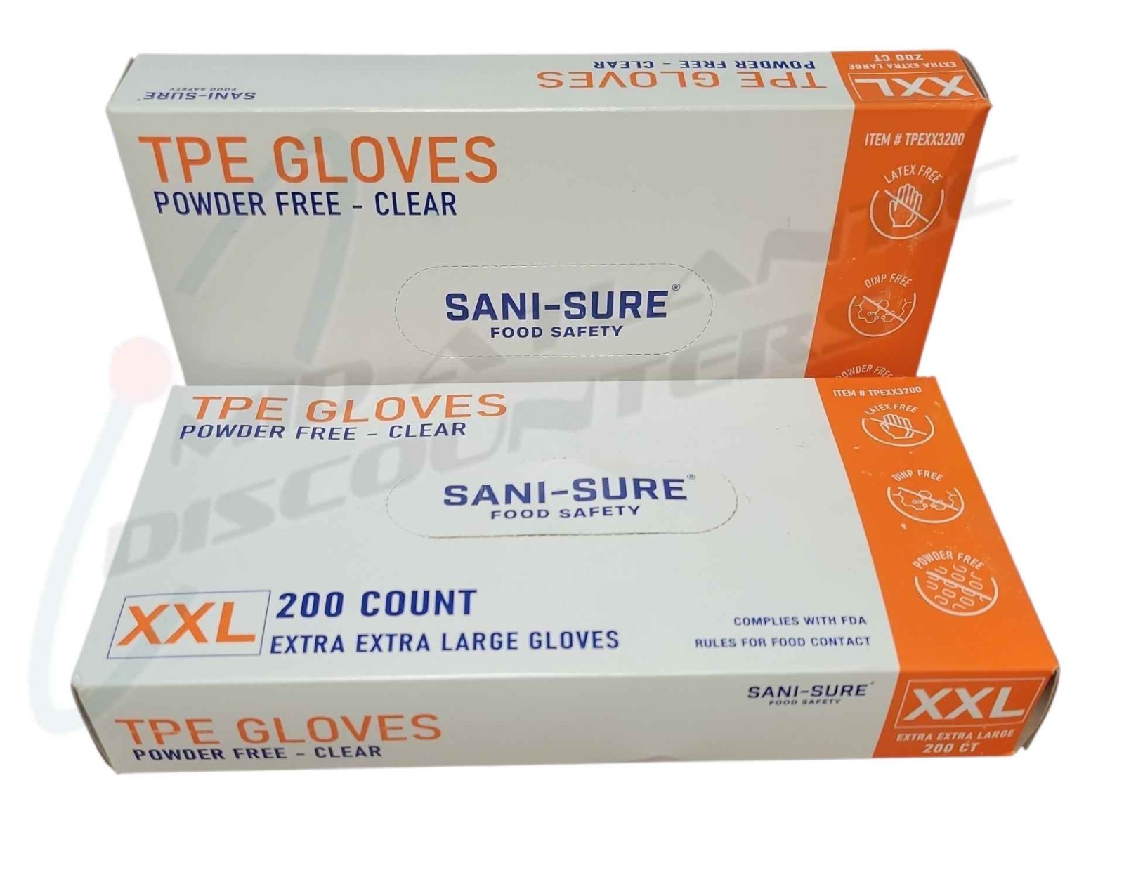 400 Sani-Sure TPE Powder Free Clear Food Safety Gloves XXL Latex and DINP Free