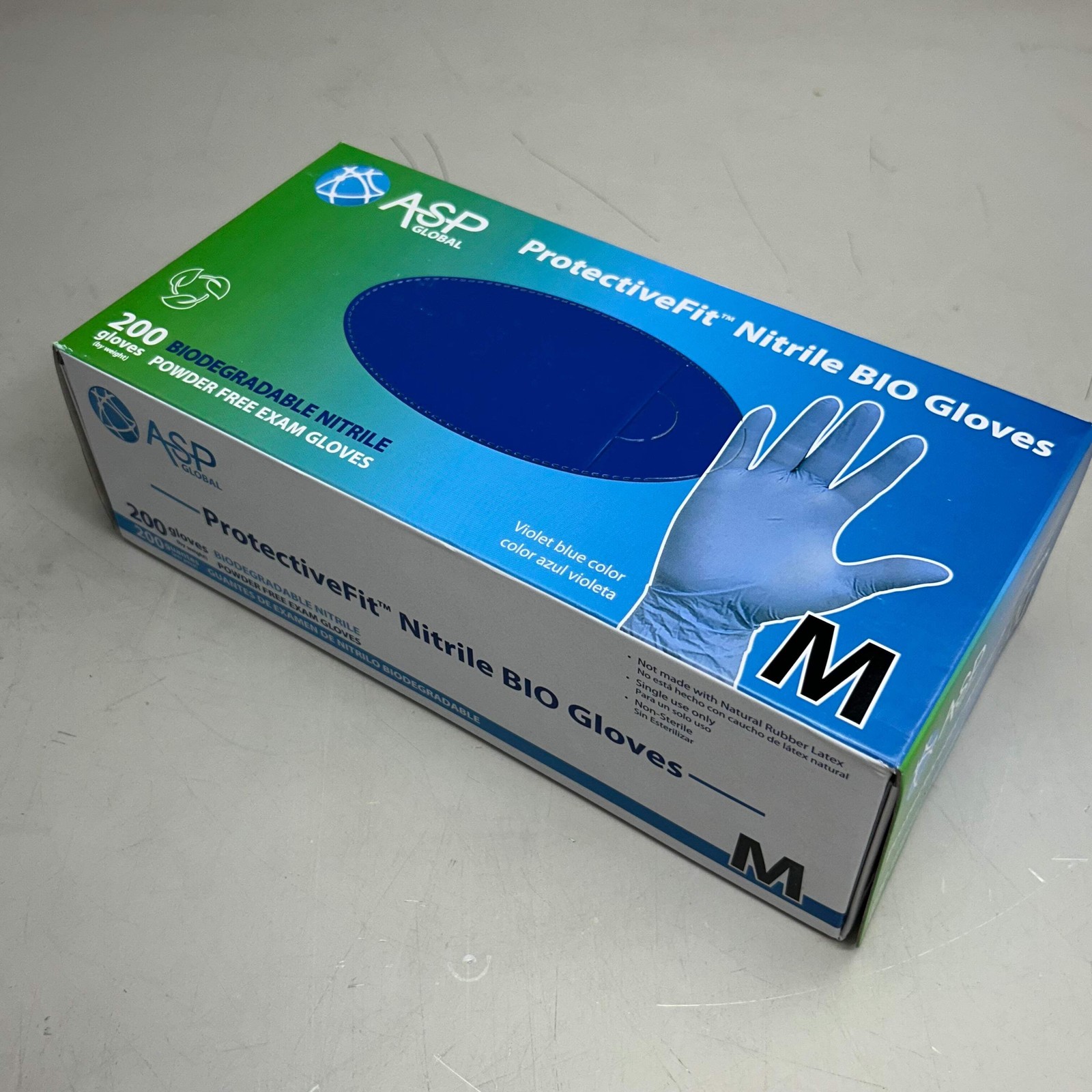 ASP GLOBAL (2 Pack, 200 Each) Protective Fit Nitrile Bio Powder Free Gloves Medi
