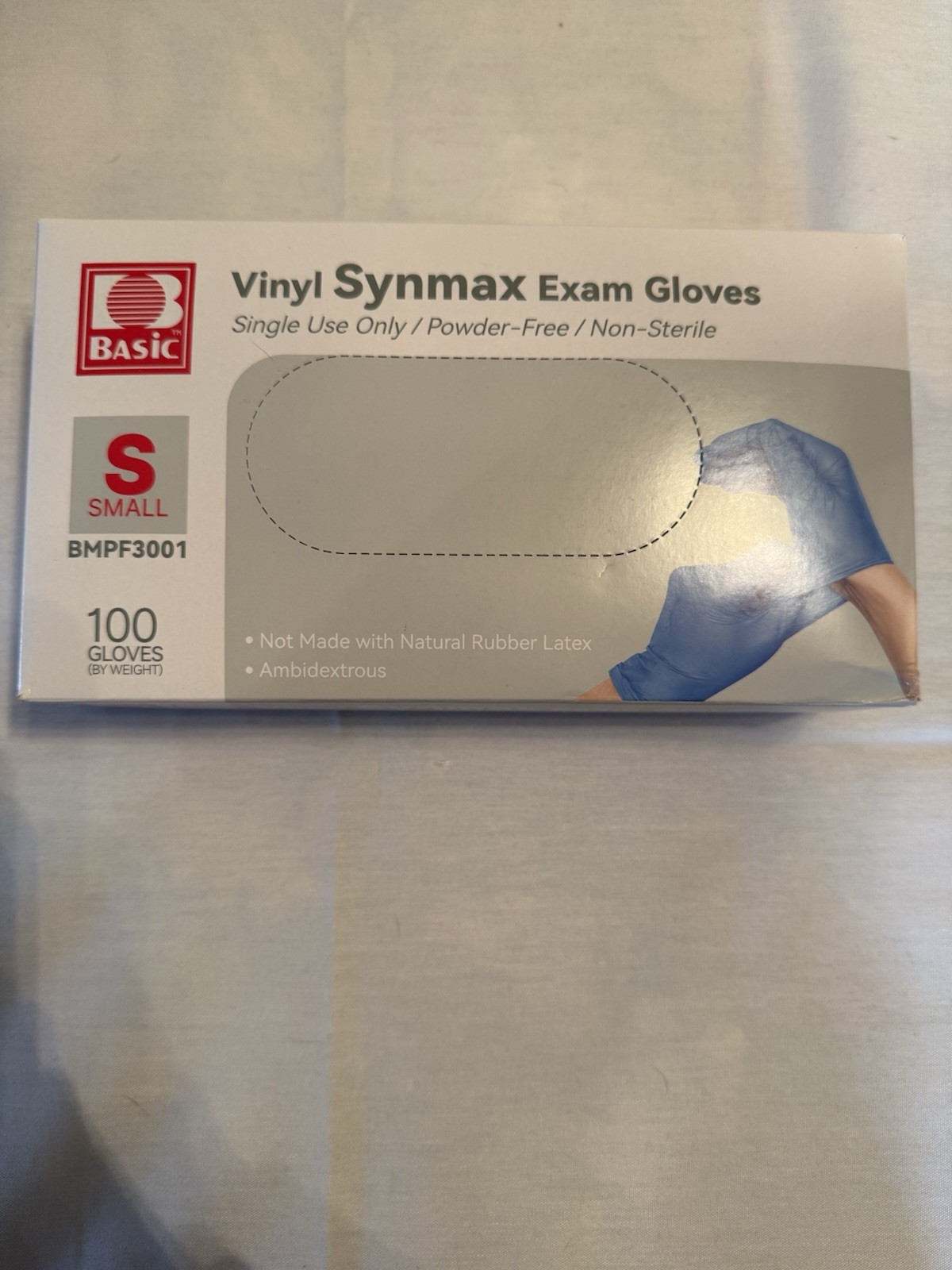 Basic Vinyl Synmax Exam Gloves Small Powder-Free BMPF3001 Dentistry Emergency