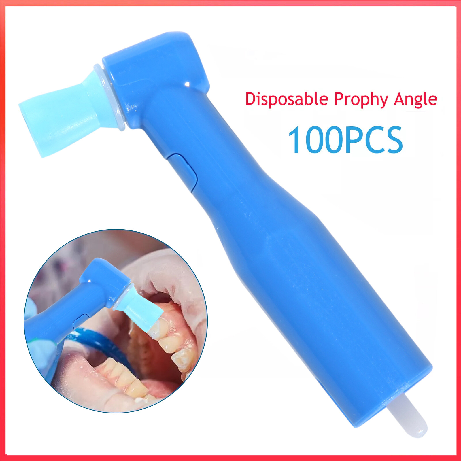 100pc Dental Disposable Prophy Angles 105° Cup Latex Free Blue