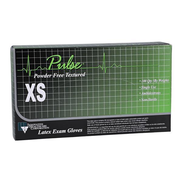 Innovative Healthcare 151050 Pulse Series 151 Latex Gloves Extra Small PF 100/Bx