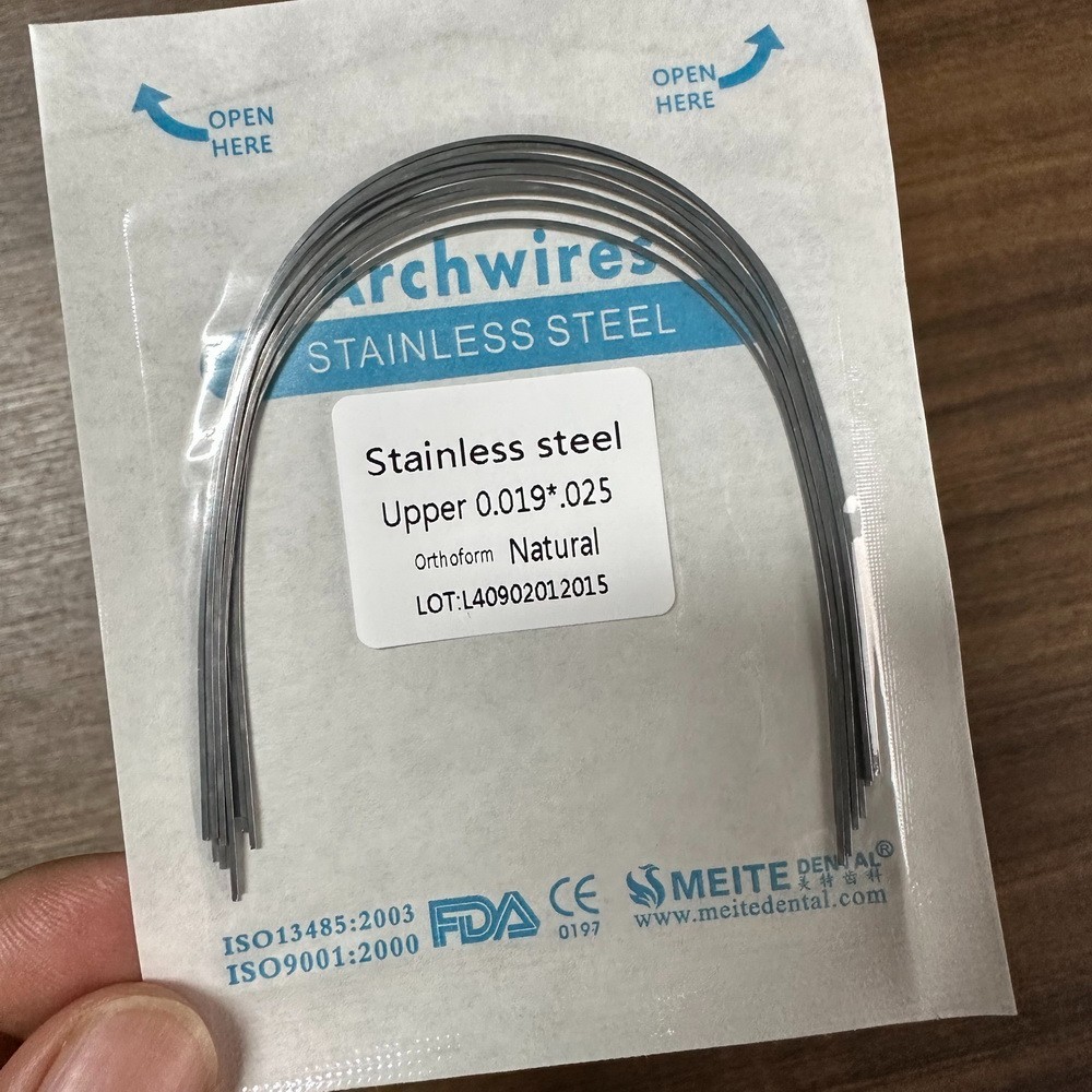 100Pcs Dental Orthodontic NIti Stainless Steel Natural Rectangular Arch Wire