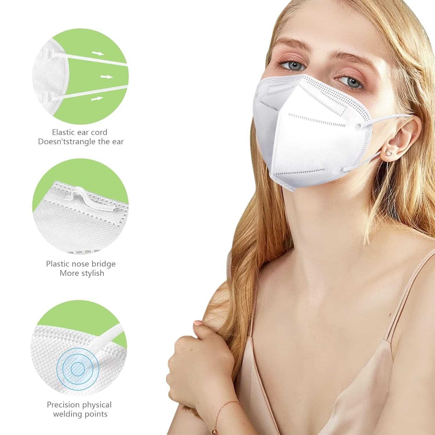 Disposable 50 Pcs Face Masks with Adjustable Ear Loops – Comfort & Security