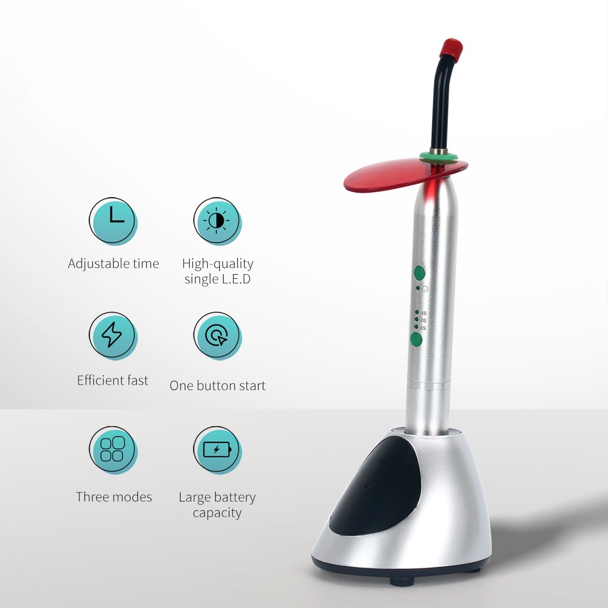 Dental LED Curing Light Resin Lamp 1 Sec Cure/Etchant Gel Porcelain Etch