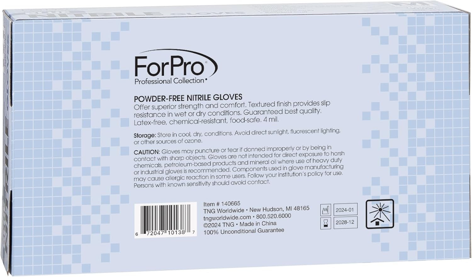 ForPro Professional Collection Disposable Nitrile Medium (Pack of 100), Blue