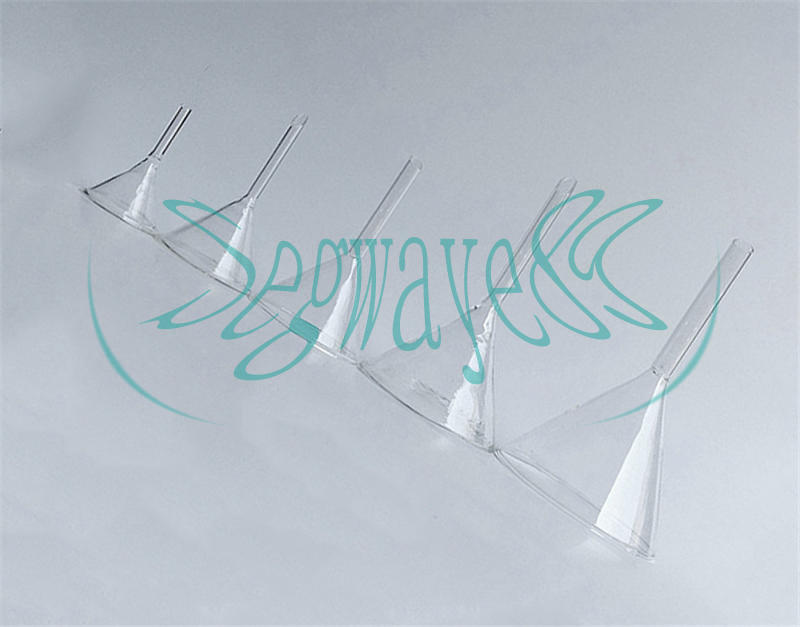 Multiple Siz 30/40/50/60/75/90mm Short Stem Thick Clear Glass Laboratory Funnel