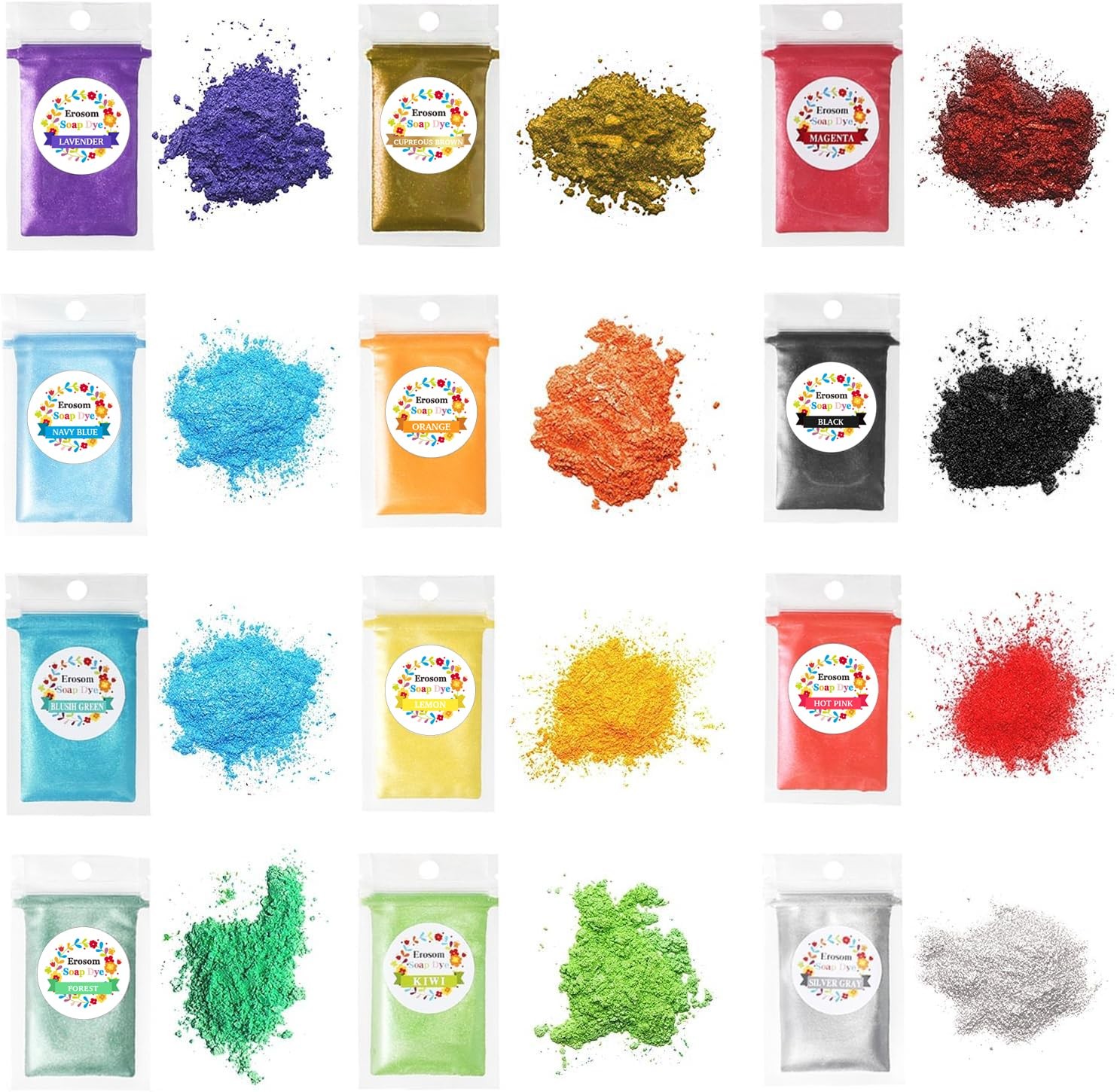 12 Colors Mica Powder Pigments Soap Dye for Coloring – 12 Color