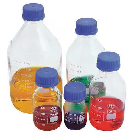 Zoro Select Bm2000 Media Bottle, Boro Glass, 262Mm H, Pk4, Bm2000