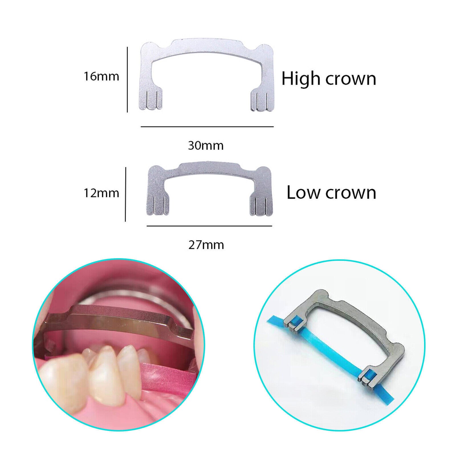2 Pcs/Box Dental Polishing Strips Holder Resin Sanding Sticks High + Low Tool