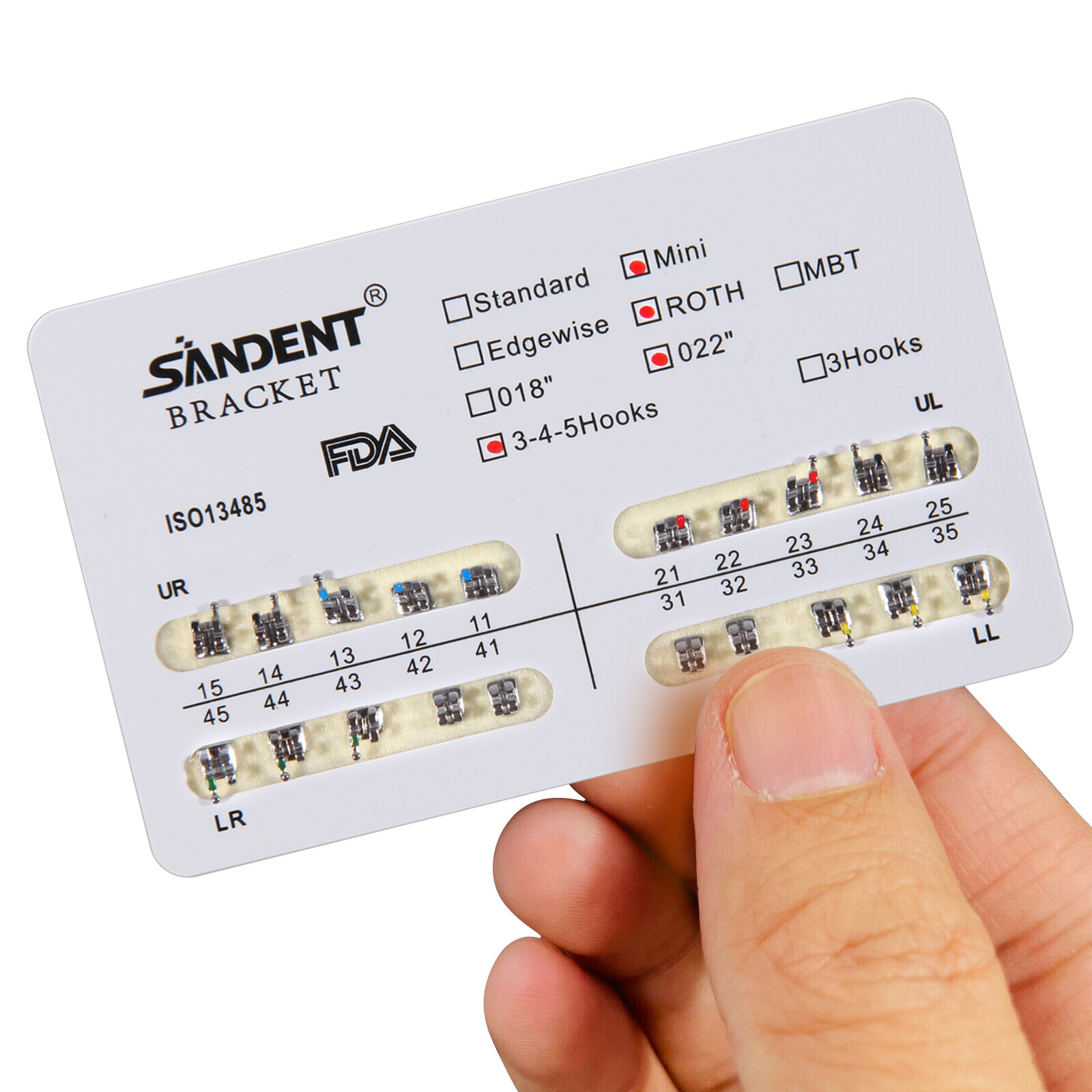 10 packs Dental Orthodontic Brackets Braces Mini Roth Slot 022 345Hook #2 200pcs