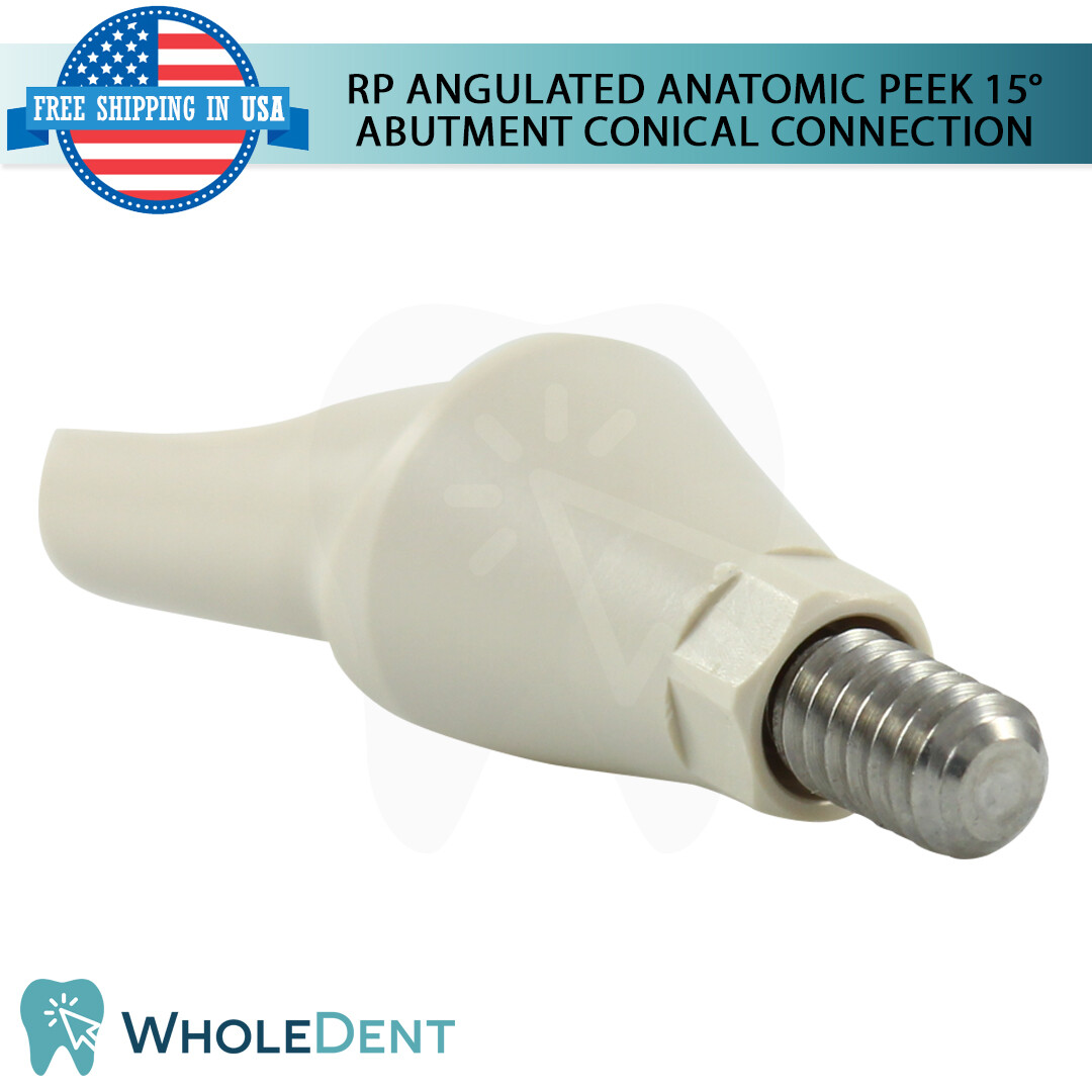 RP Conical Connection Angulated Anatomic PEEK Abutment 15° Dental Implant