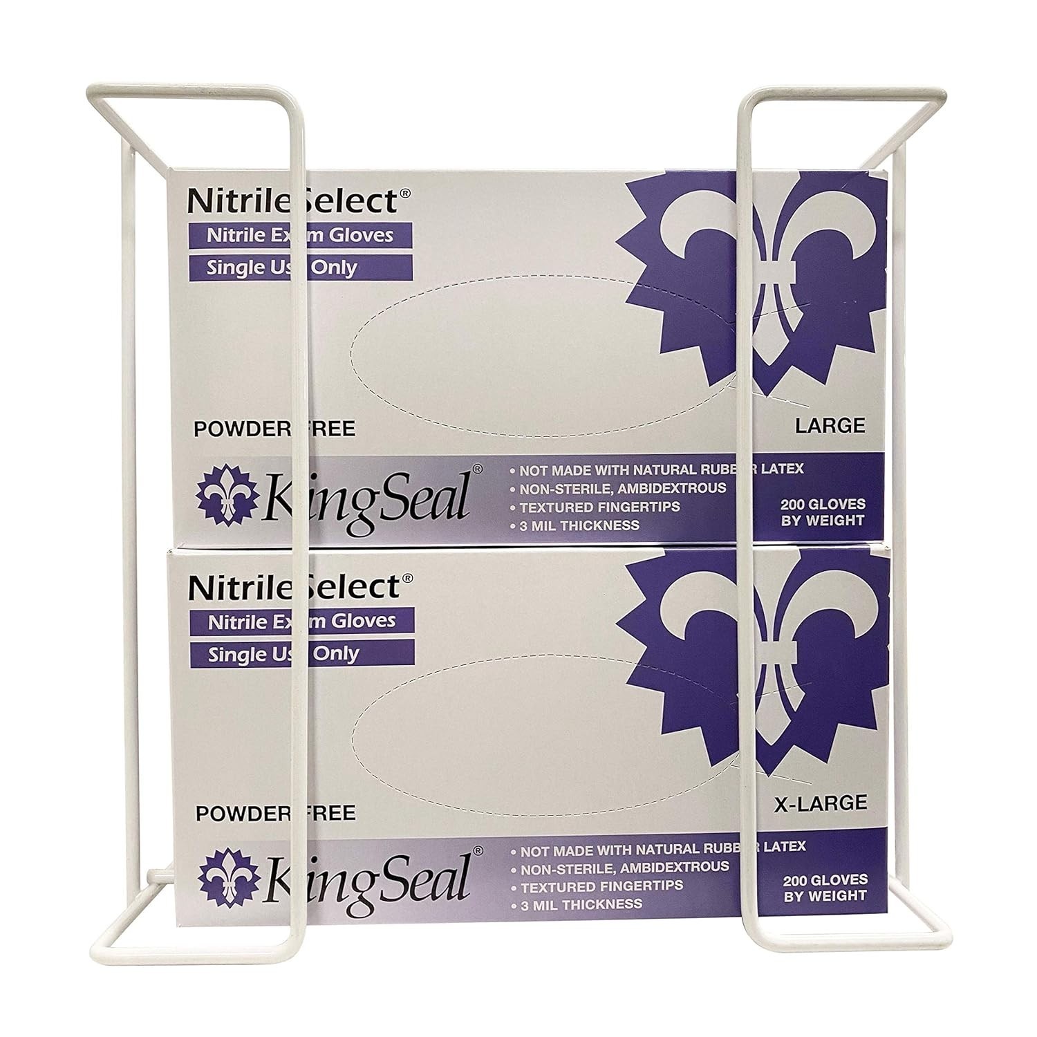 Universal Wall-Mounted Glove Box Holder for Larger Sizes – White Elegance