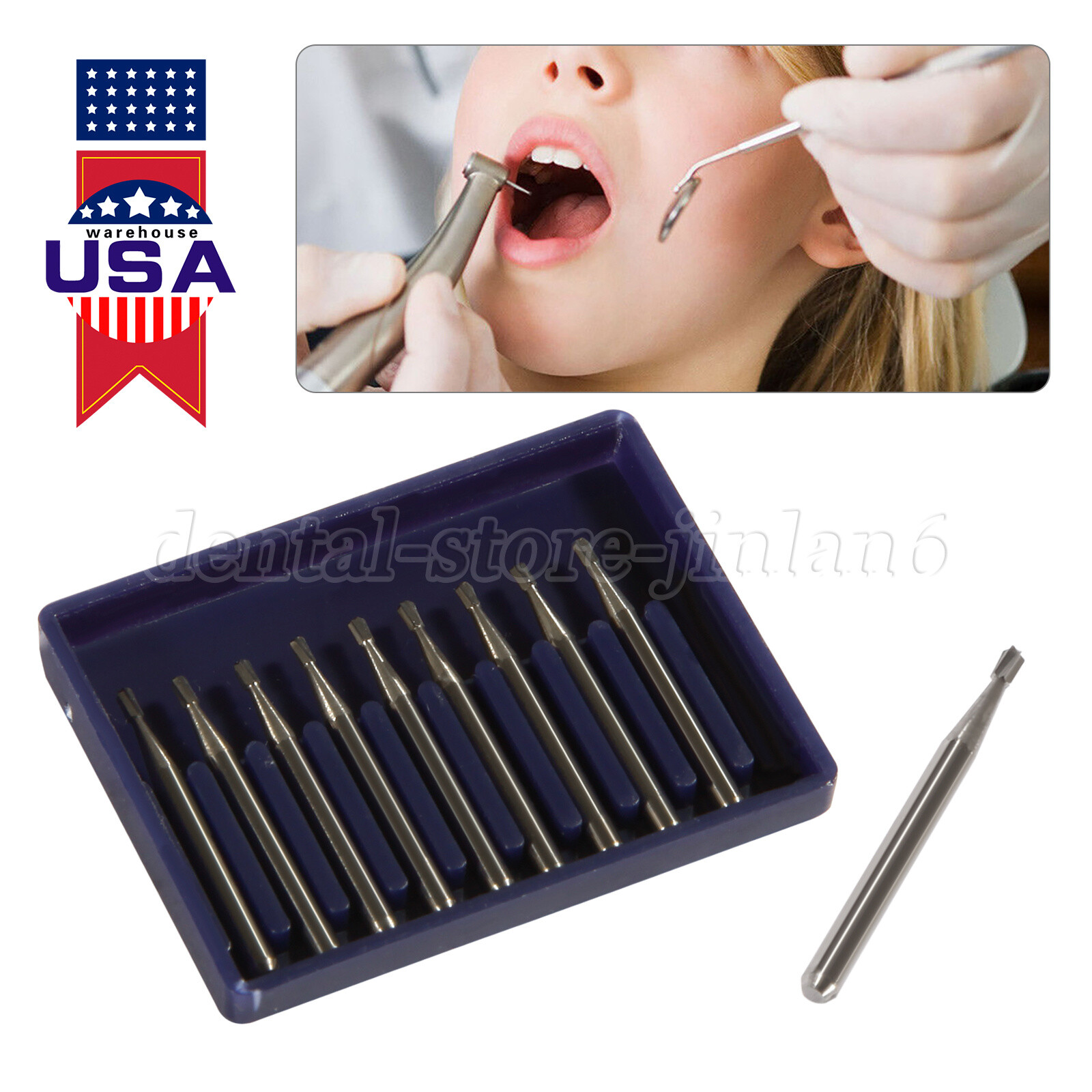 FG # 330 Pear Dental Acero Tungsteno FG Fresas Carburo para Alta Velocidad Pieza
