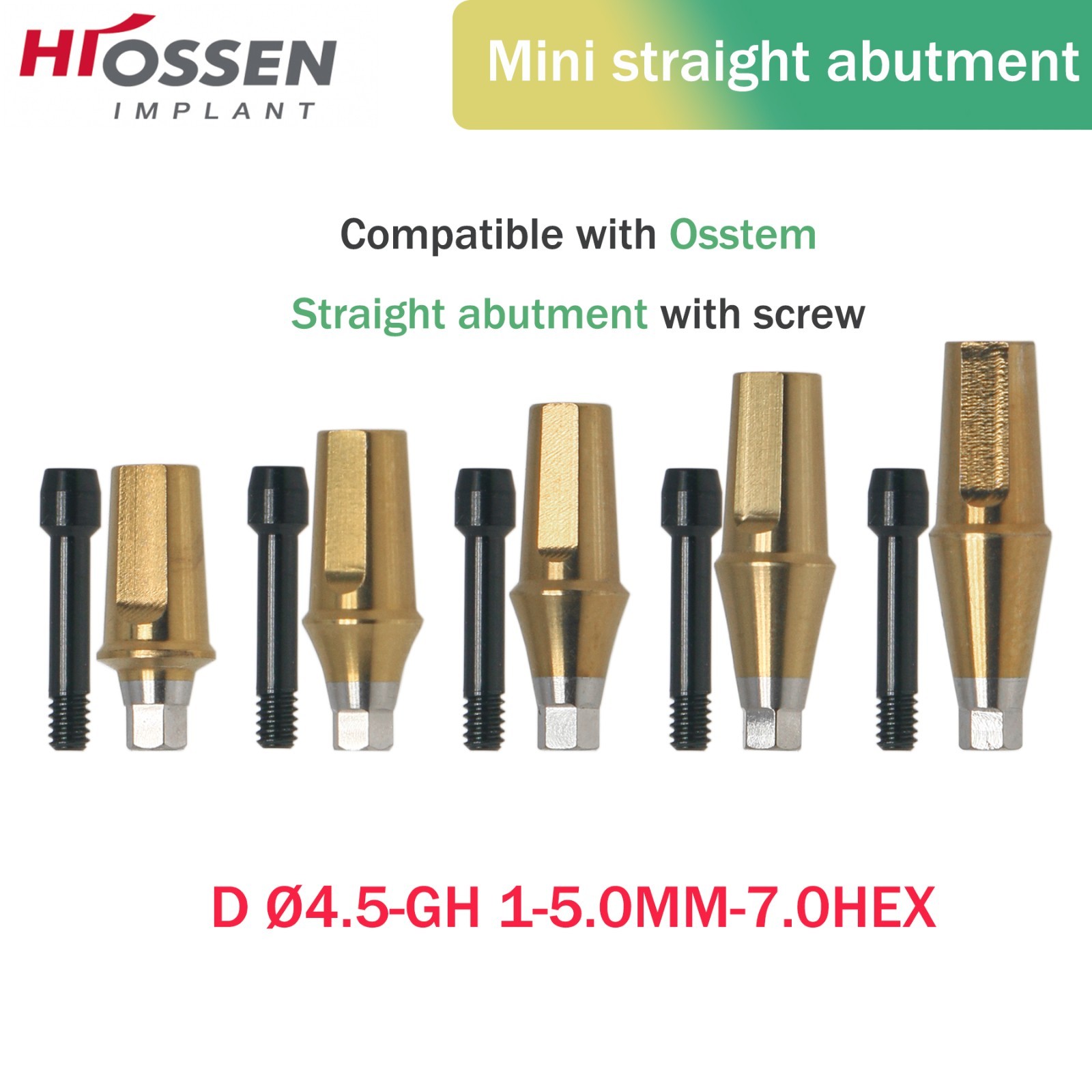 Hiossen Straight Transfer Abutment Components ET III SA Implant MINI/Regular Hex