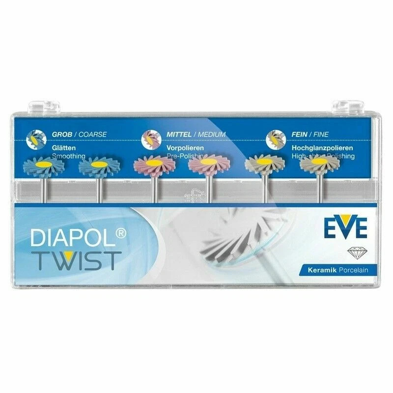 Dental Eve Diapol Plus Twist RA 306 Porcelain Polishing Diamond System Ceramic