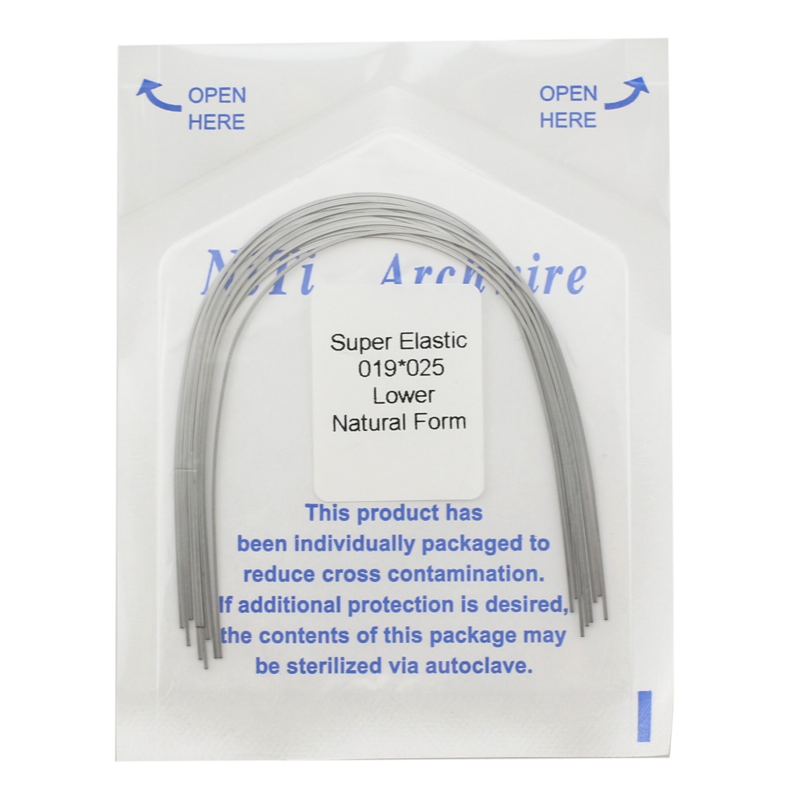 Dental Orthodontic Niti Arch Wires Natural Form Rectangular 16*16 16*22 19*25