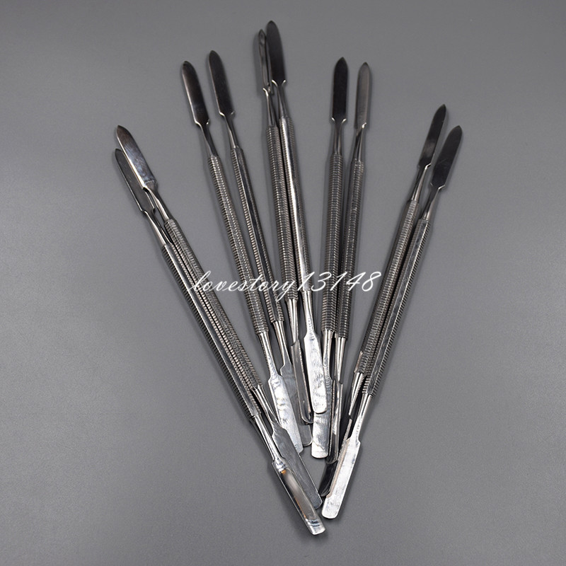 10x Dental Mixing Spatula Stainless Steel Cement Spatulas Double Ended Scraper