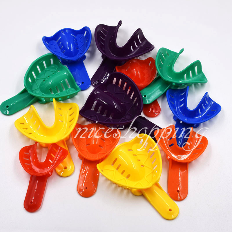 12 Pcs/set Dental Impression Tray Trays Plastic 6 Sizes Autoclavable Adult/Child
